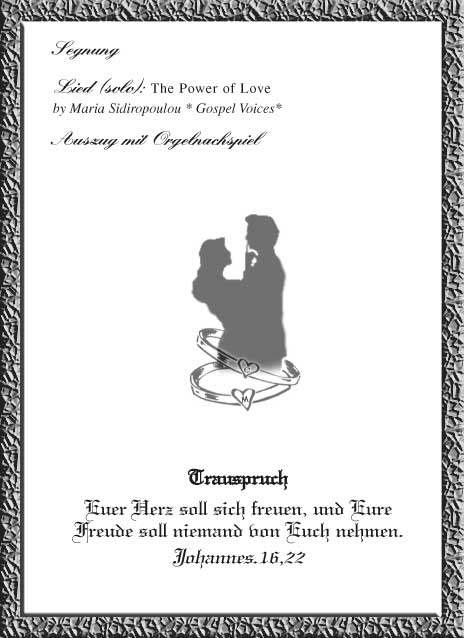 Liedheft, R�ckseite